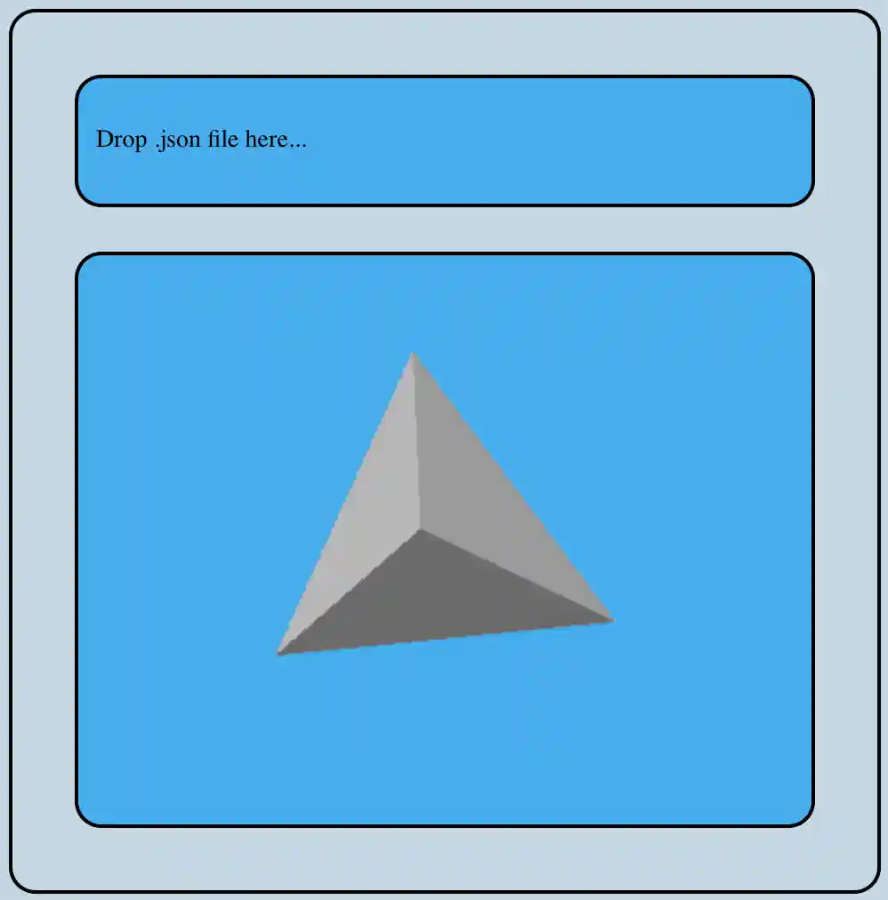 WebGL viewer showing tetrahedron