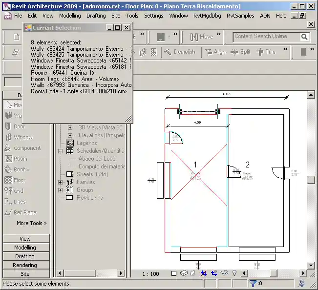 Modeless form displaying some selected elements