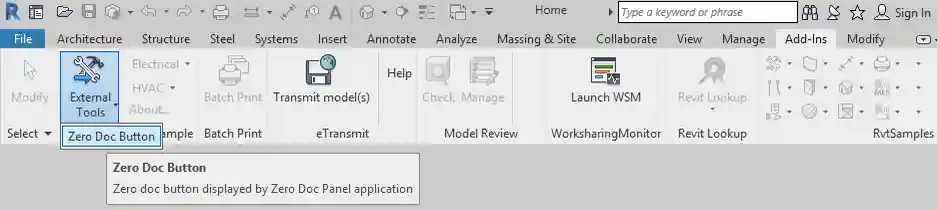 External command in zero document state